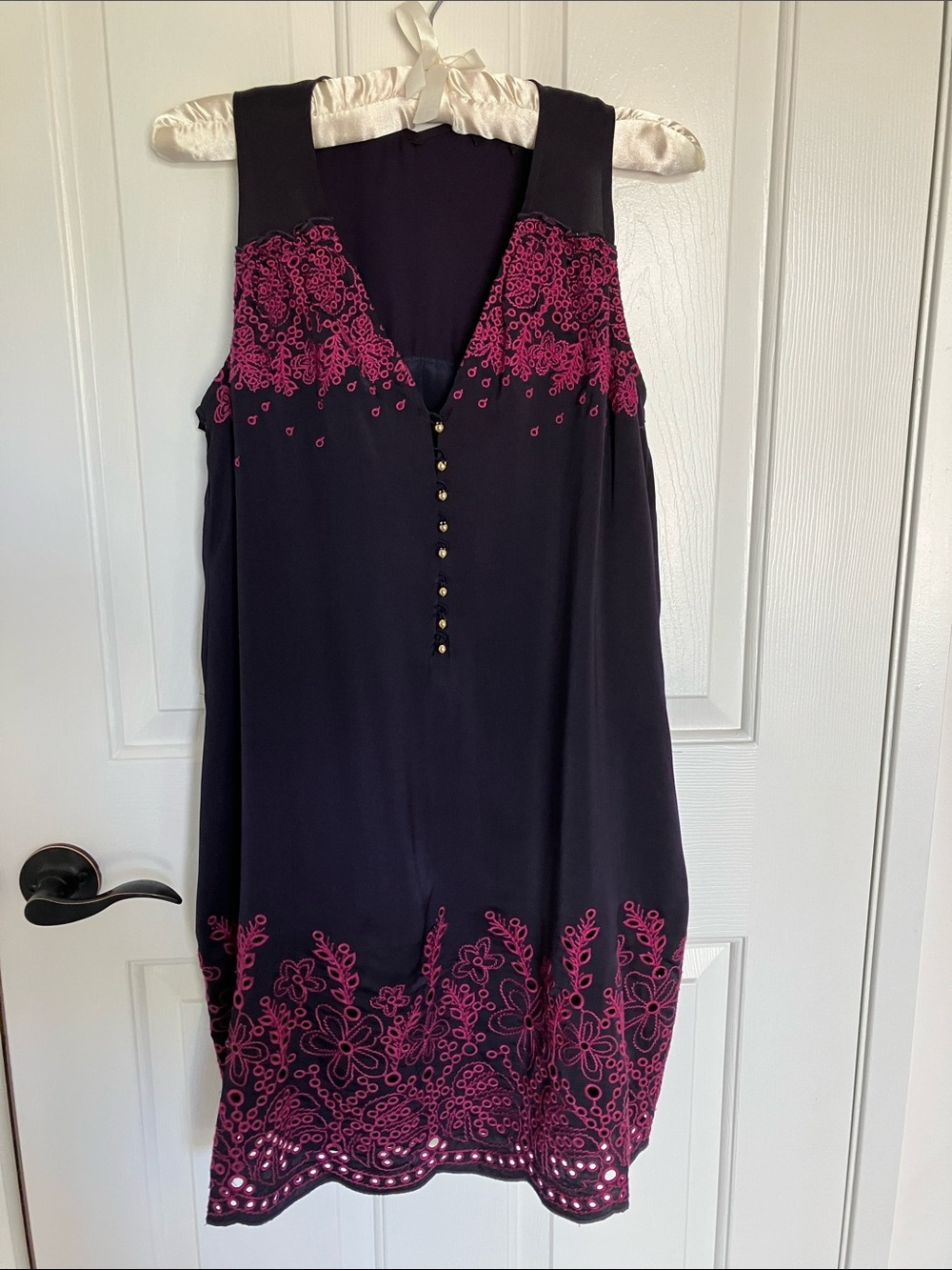 Juicy Couture Navy Dress with Pink Embroidered Accents